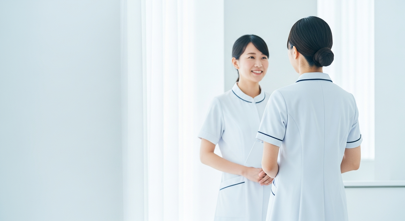 鍼灸院で院長に退職の意思を落ち着いて伝える鍼灸師のイメージ